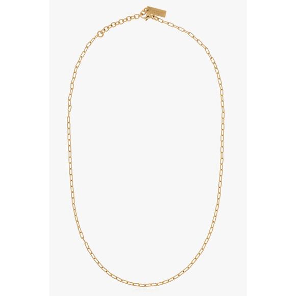 New in Box $350 Saint Laurent Short Rectangular Chain Necklace - Picture 1 of 8